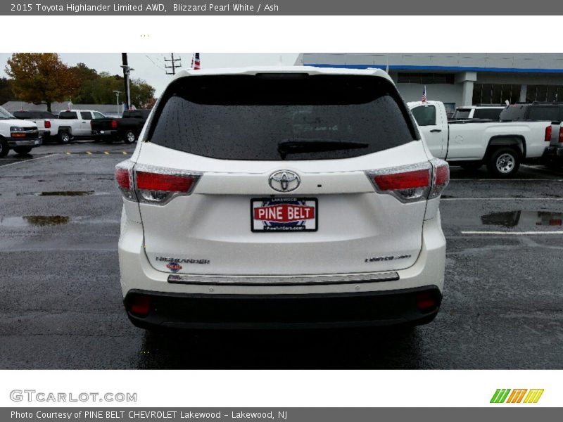 Blizzard Pearl White / Ash 2015 Toyota Highlander Limited AWD