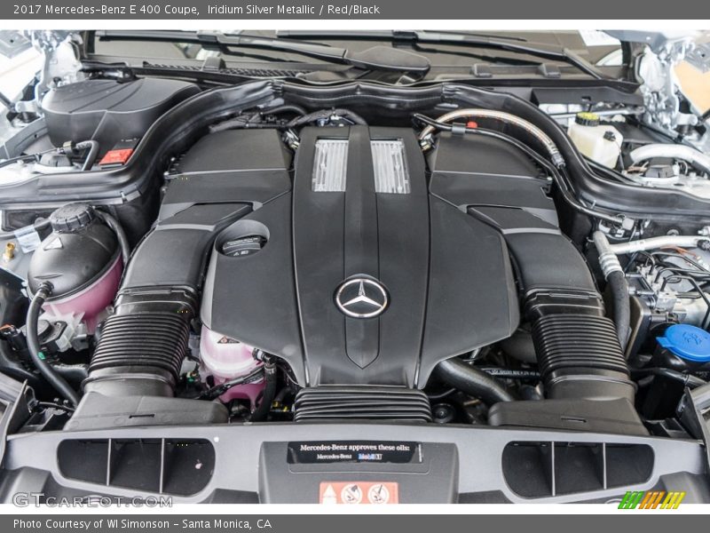 Iridium Silver Metallic / Red/Black 2017 Mercedes-Benz E 400 Coupe