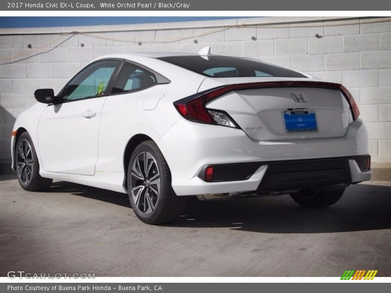 White Orchid Pearl / Black/Gray 2017 Honda Civic EX-L Coupe