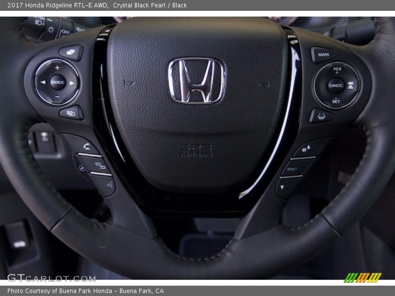 Crystal Black Pearl / Black 2017 Honda Ridgeline RTL-E AWD