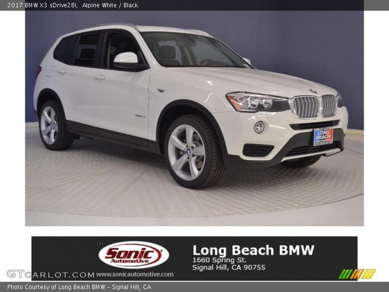 Alpine White / Black 2017 BMW X3 sDrive28i