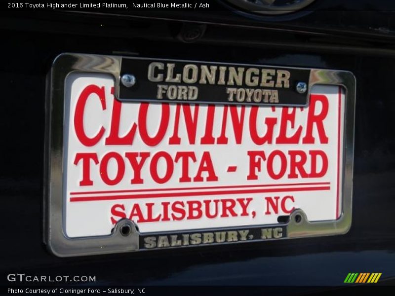 Nautical Blue Metallic / Ash 2016 Toyota Highlander Limited Platinum