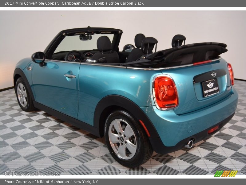 Caribbean Aqua / Double Stripe Carbon Black 2017 Mini Convertible Cooper