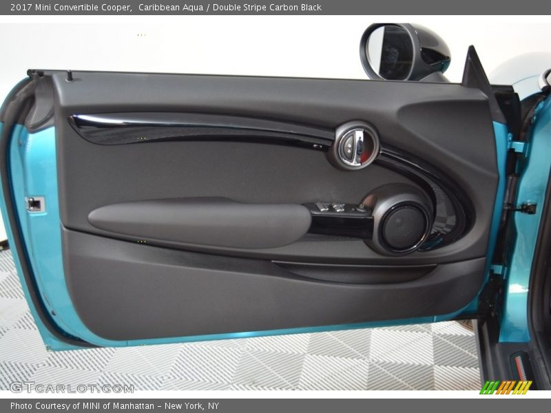 Caribbean Aqua / Double Stripe Carbon Black 2017 Mini Convertible Cooper