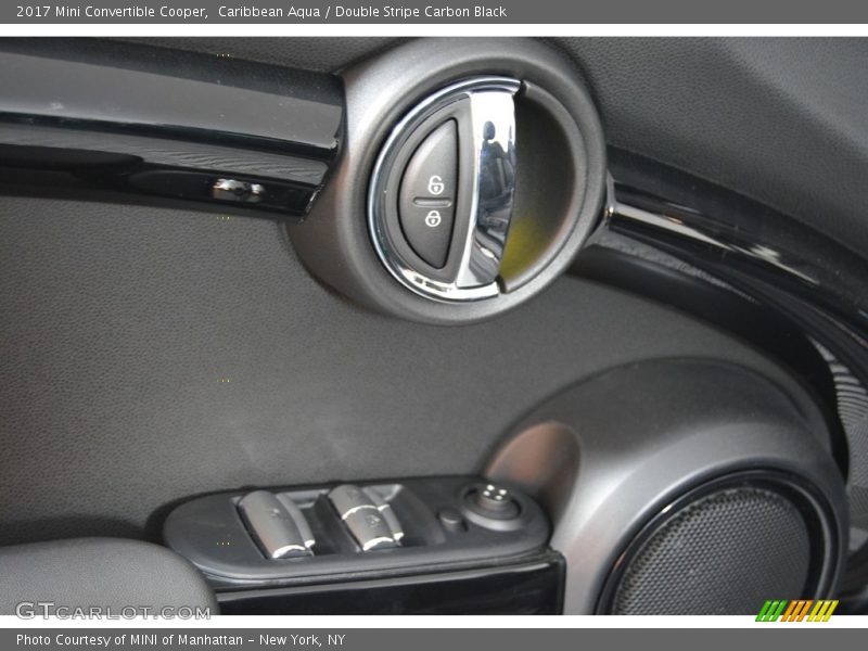 Caribbean Aqua / Double Stripe Carbon Black 2017 Mini Convertible Cooper