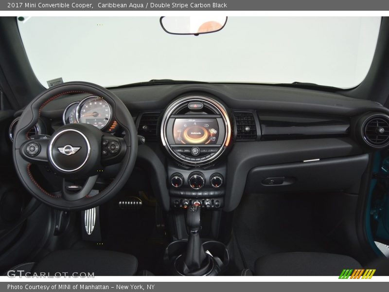 Caribbean Aqua / Double Stripe Carbon Black 2017 Mini Convertible Cooper