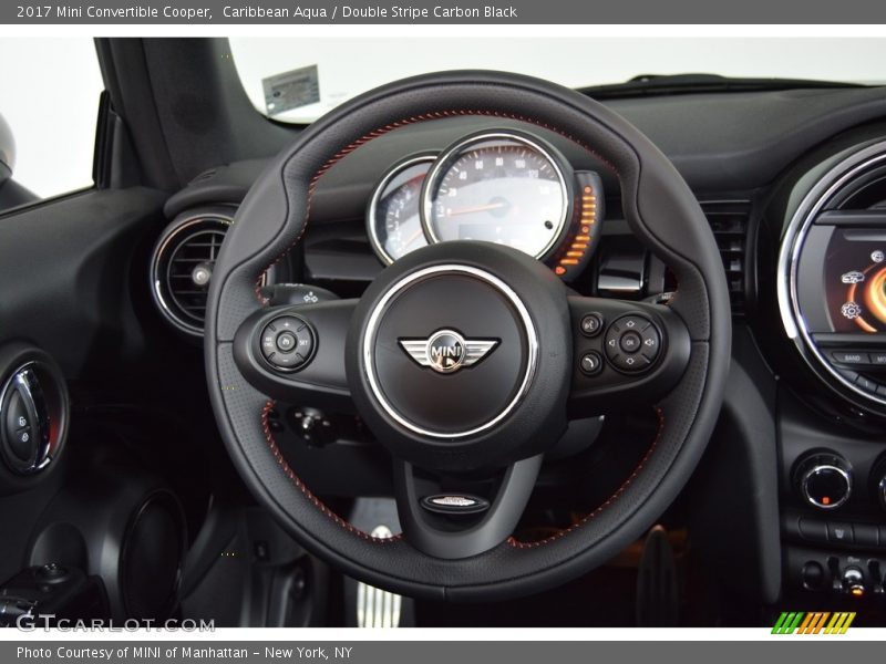 Caribbean Aqua / Double Stripe Carbon Black 2017 Mini Convertible Cooper