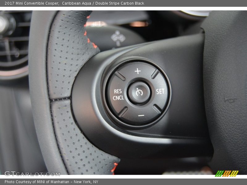 Caribbean Aqua / Double Stripe Carbon Black 2017 Mini Convertible Cooper