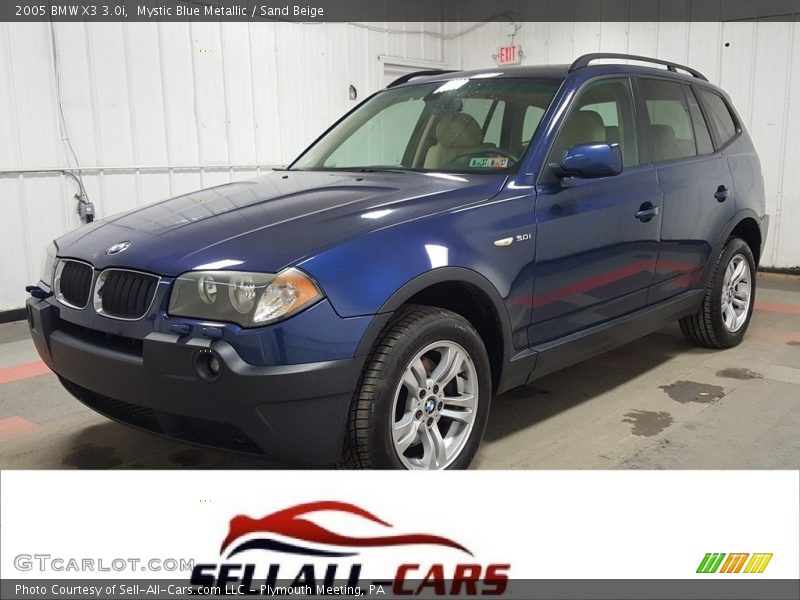 Mystic Blue Metallic / Sand Beige 2005 BMW X3 3.0i