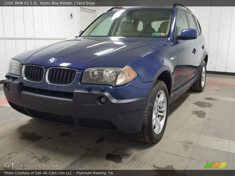Mystic Blue Metallic / Sand Beige 2005 BMW X3 3.0i
