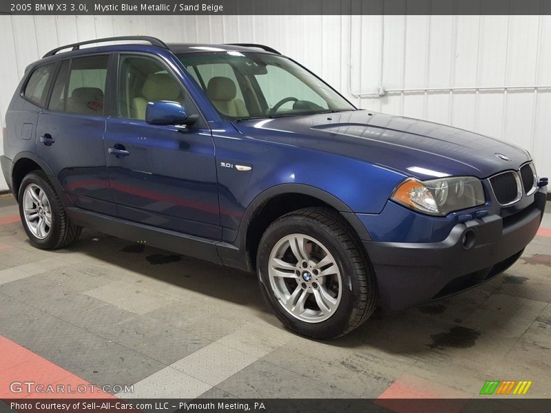 Mystic Blue Metallic / Sand Beige 2005 BMW X3 3.0i