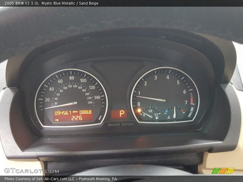 Mystic Blue Metallic / Sand Beige 2005 BMW X3 3.0i