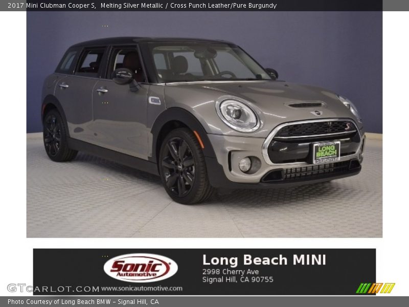 Melting Silver Metallic / Cross Punch Leather/Pure Burgundy 2017 Mini Clubman Cooper S