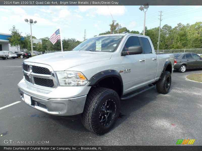 Bright Silver Metallic / Black/Diesel Gray 2014 Ram 1500 SLT Quad Cab 4x4