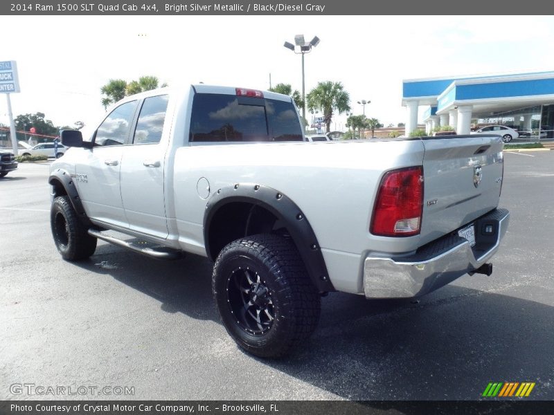 Bright Silver Metallic / Black/Diesel Gray 2014 Ram 1500 SLT Quad Cab 4x4