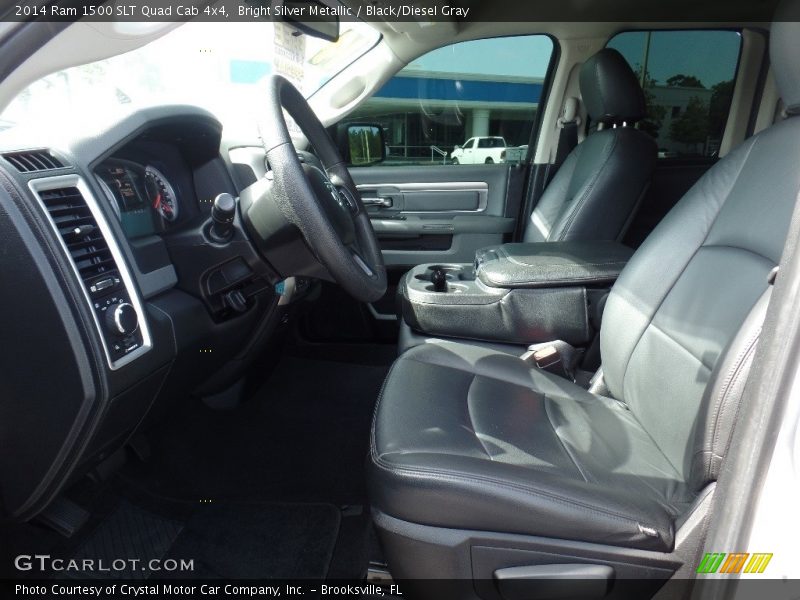 Bright Silver Metallic / Black/Diesel Gray 2014 Ram 1500 SLT Quad Cab 4x4