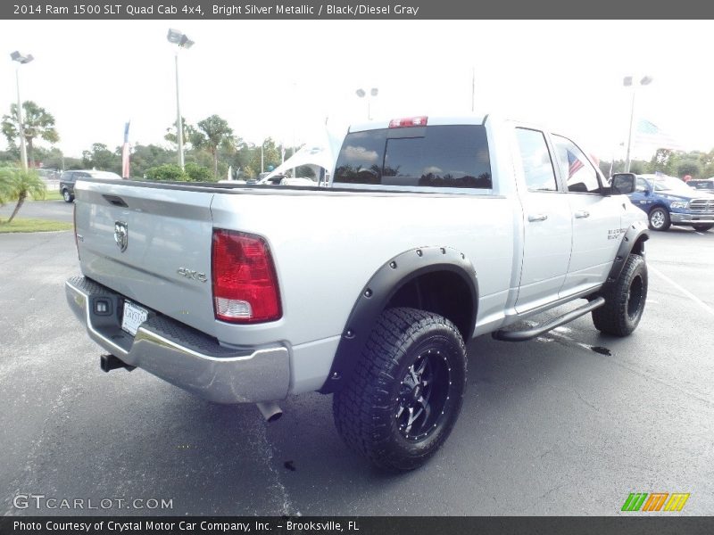 Bright Silver Metallic / Black/Diesel Gray 2014 Ram 1500 SLT Quad Cab 4x4