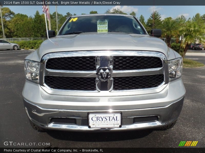 Bright Silver Metallic / Black/Diesel Gray 2014 Ram 1500 SLT Quad Cab 4x4