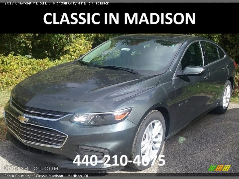 Nightfall Gray Metallic / Jet Black 2017 Chevrolet Malibu LT