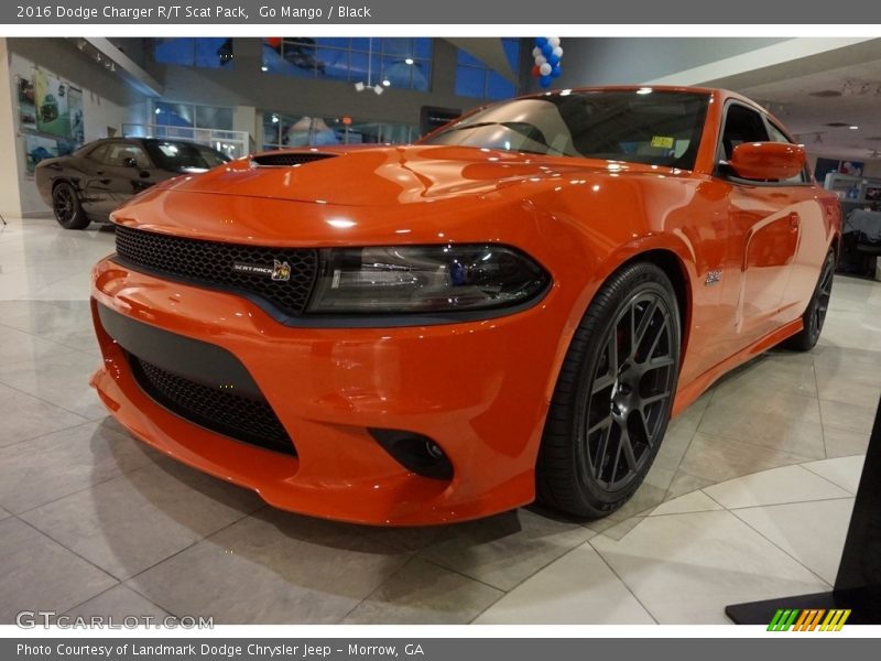 Go Mango / Black 2016 Dodge Charger R/T Scat Pack