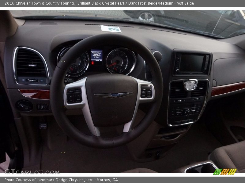 Brilliant Black Crystal Pearl / Dark Frost Beige/Medium Frost Beige 2016 Chrysler Town & Country Touring