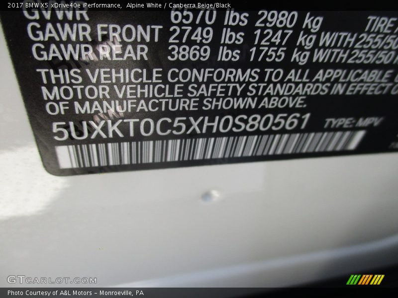 Alpine White / Canberra Beige/Black 2017 BMW X5 xDrive40e iPerformance