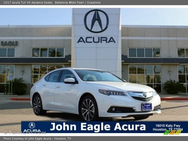 Bellanova White Pearl / Graystone 2017 Acura TLX V6 Advance Sedan