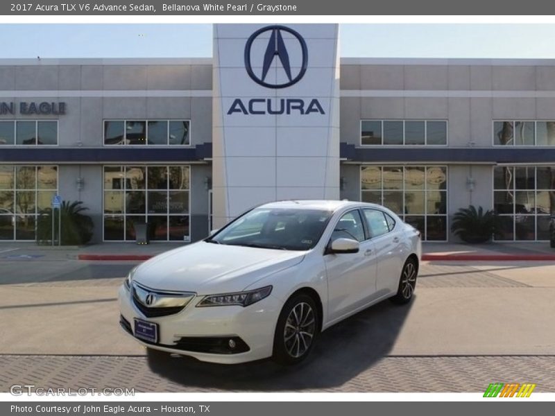 Bellanova White Pearl / Graystone 2017 Acura TLX V6 Advance Sedan