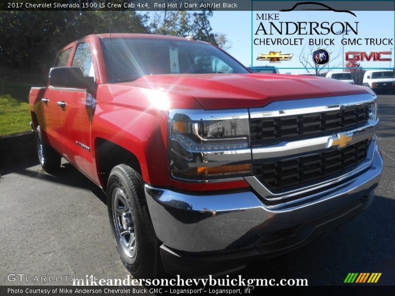 Red Hot / Dark Ash/Jet Black 2017 Chevrolet Silverado 1500 LS Crew Cab 4x4