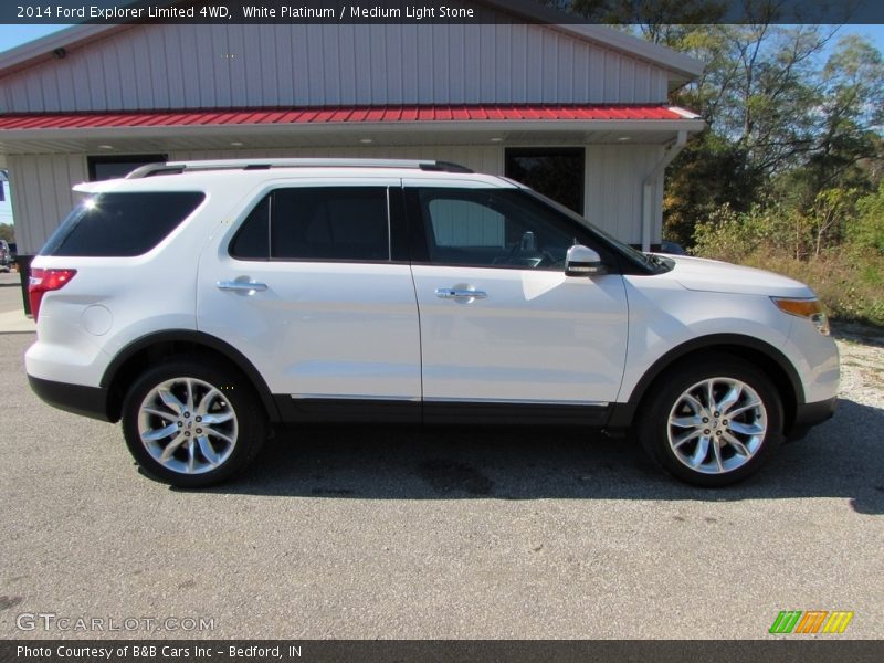 White Platinum / Medium Light Stone 2014 Ford Explorer Limited 4WD