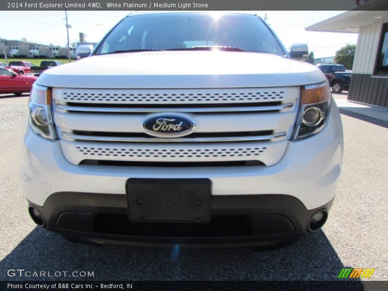 White Platinum / Medium Light Stone 2014 Ford Explorer Limited 4WD