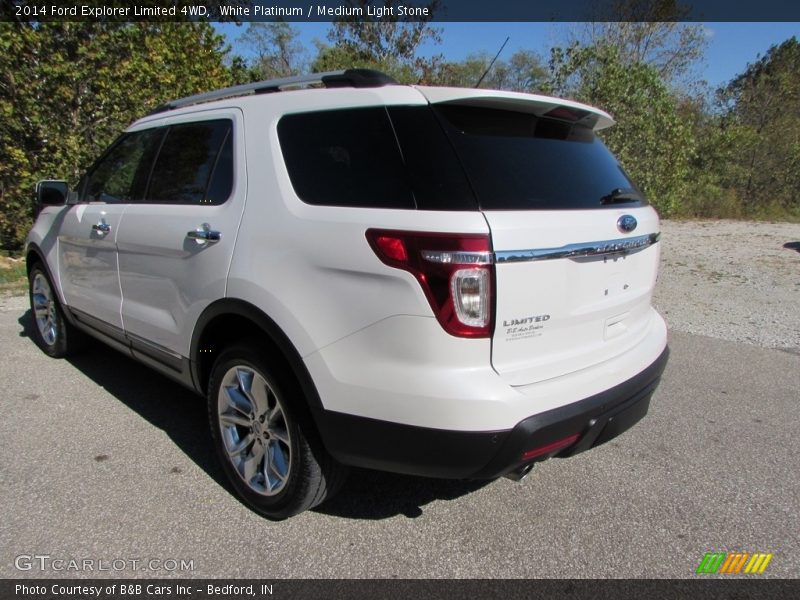 White Platinum / Medium Light Stone 2014 Ford Explorer Limited 4WD