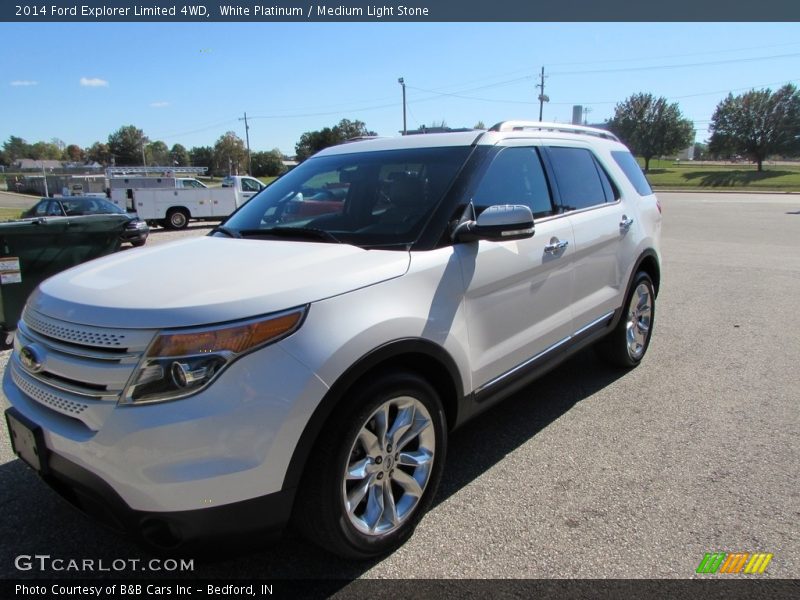White Platinum / Medium Light Stone 2014 Ford Explorer Limited 4WD