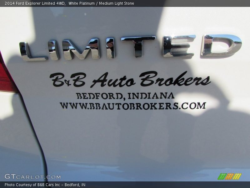 White Platinum / Medium Light Stone 2014 Ford Explorer Limited 4WD