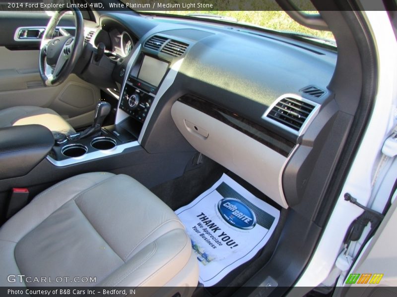White Platinum / Medium Light Stone 2014 Ford Explorer Limited 4WD