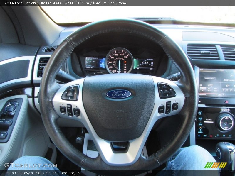 White Platinum / Medium Light Stone 2014 Ford Explorer Limited 4WD
