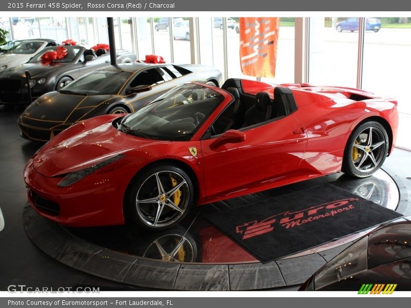 Rosso Corsa (Red) / Charcoal 2015 Ferrari 458 Spider