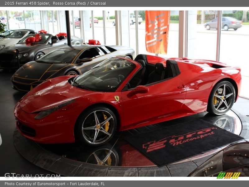 Rosso Corsa (Red) / Charcoal 2015 Ferrari 458 Spider