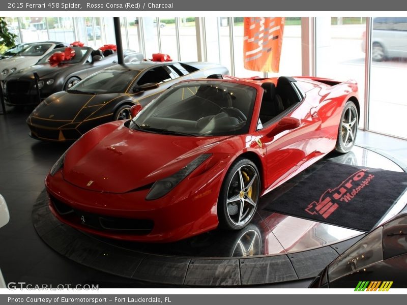 Rosso Corsa (Red) / Charcoal 2015 Ferrari 458 Spider