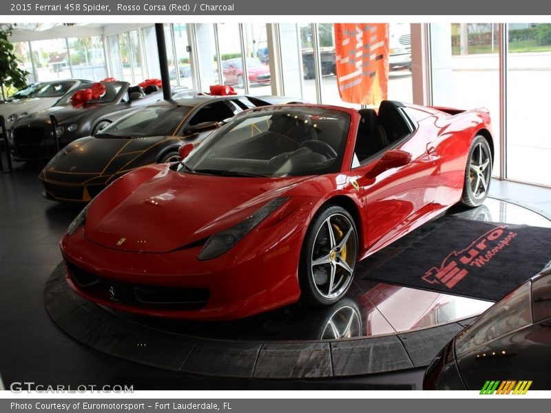 Rosso Corsa (Red) / Charcoal 2015 Ferrari 458 Spider