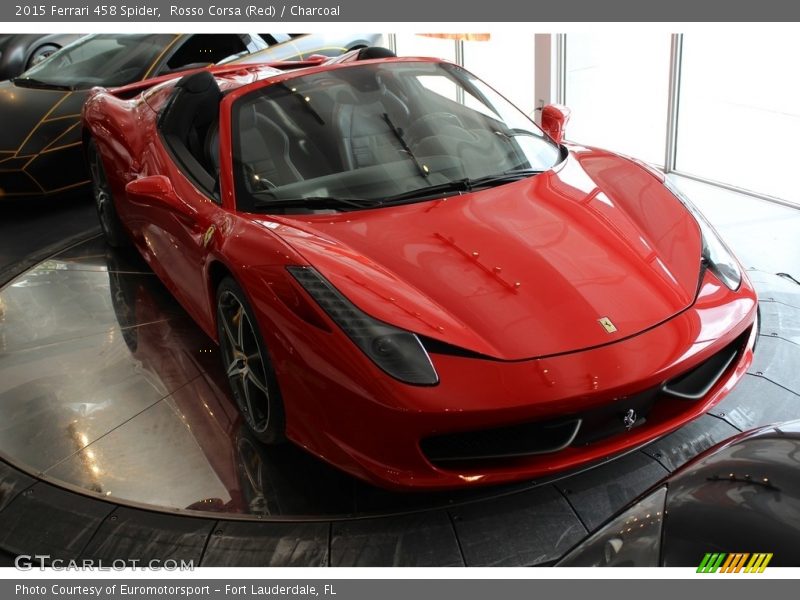 Rosso Corsa (Red) / Charcoal 2015 Ferrari 458 Spider