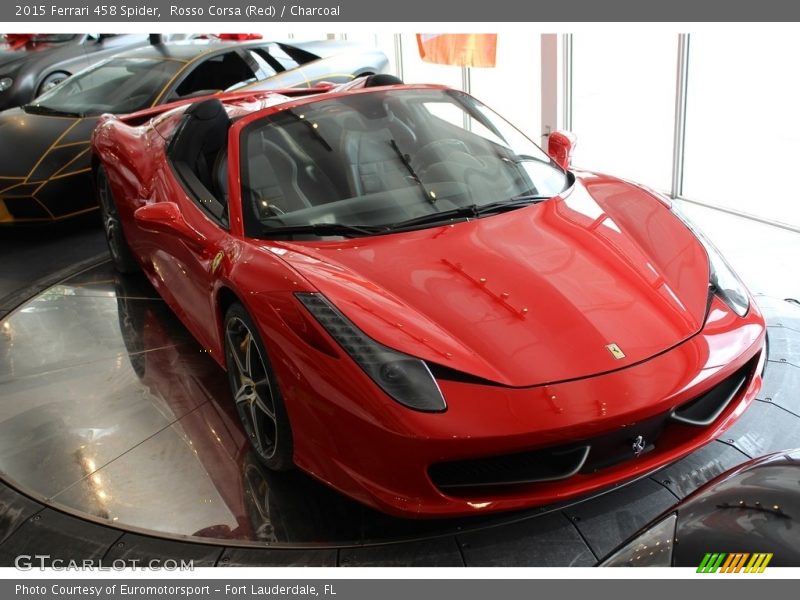 Rosso Corsa (Red) / Charcoal 2015 Ferrari 458 Spider