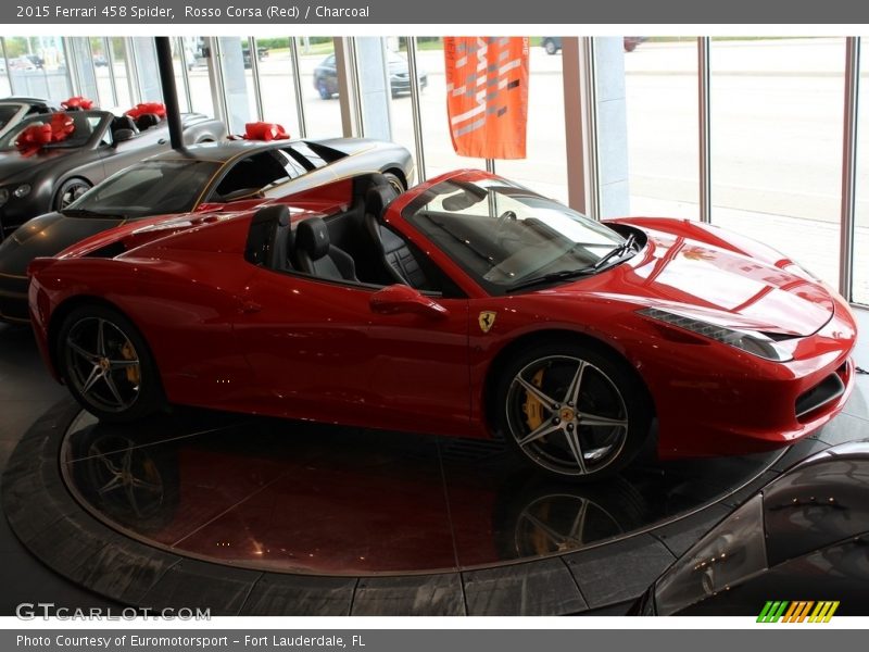 Rosso Corsa (Red) / Charcoal 2015 Ferrari 458 Spider