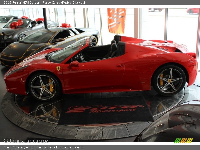 Rosso Corsa (Red) / Charcoal 2015 Ferrari 458 Spider
