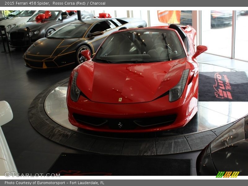 Rosso Corsa (Red) / Charcoal 2015 Ferrari 458 Spider