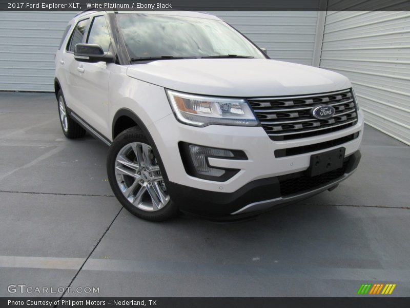 White Platinum / Ebony Black 2017 Ford Explorer XLT