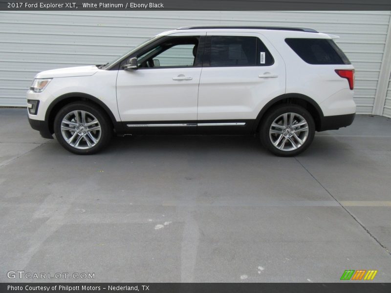 White Platinum / Ebony Black 2017 Ford Explorer XLT
