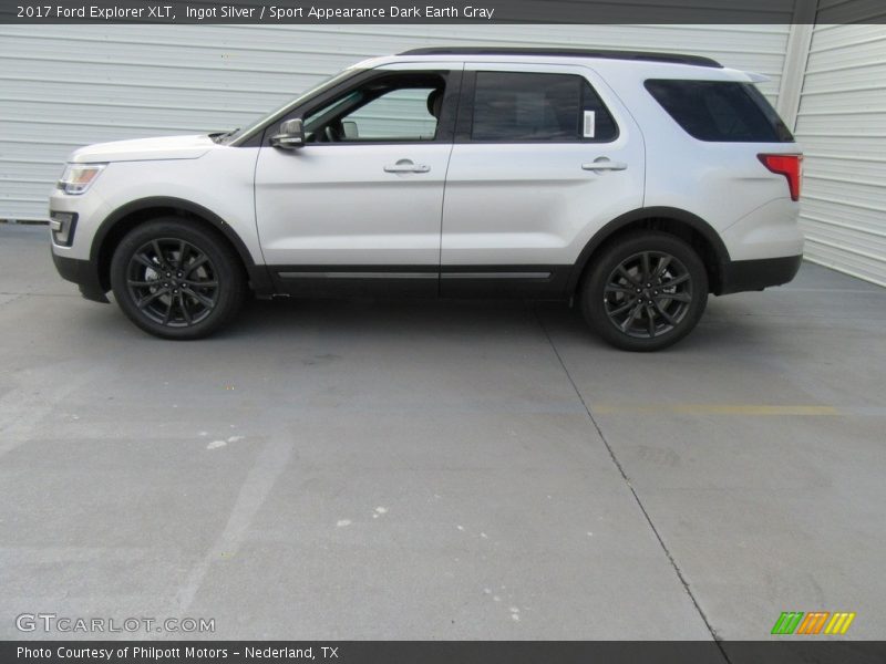 Ingot Silver / Sport Appearance Dark Earth Gray 2017 Ford Explorer XLT