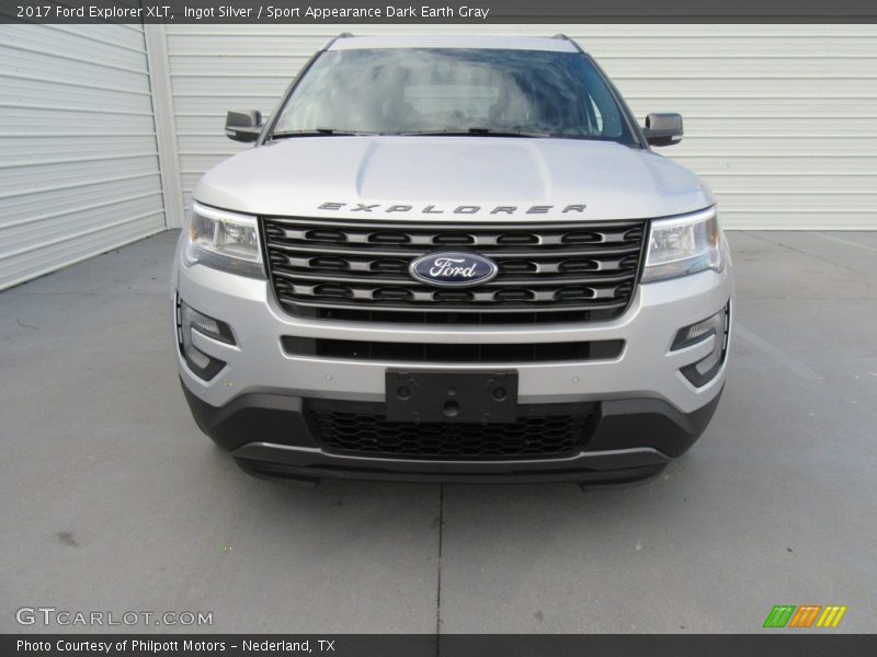 Ingot Silver / Sport Appearance Dark Earth Gray 2017 Ford Explorer XLT