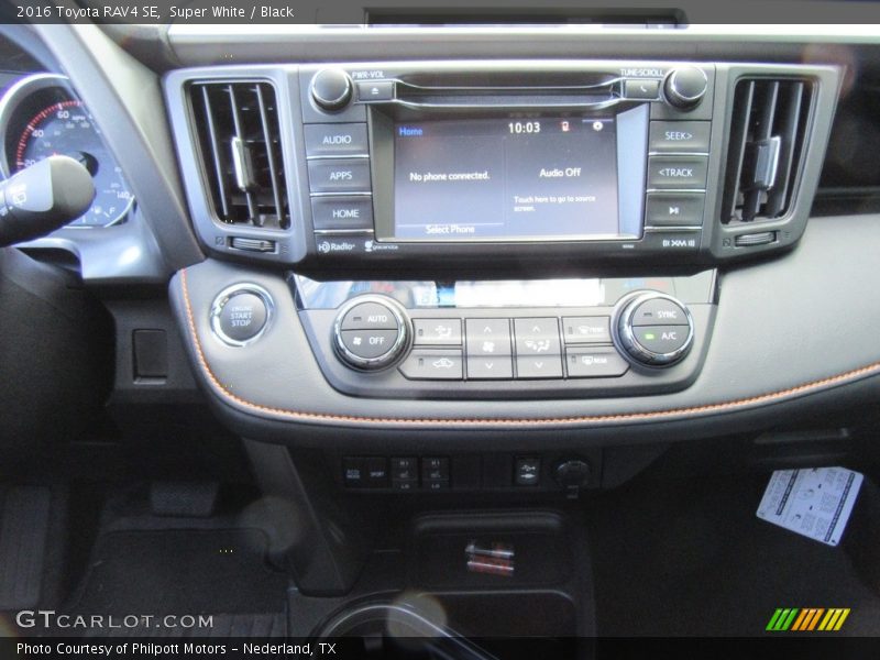 Super White / Black 2016 Toyota RAV4 SE